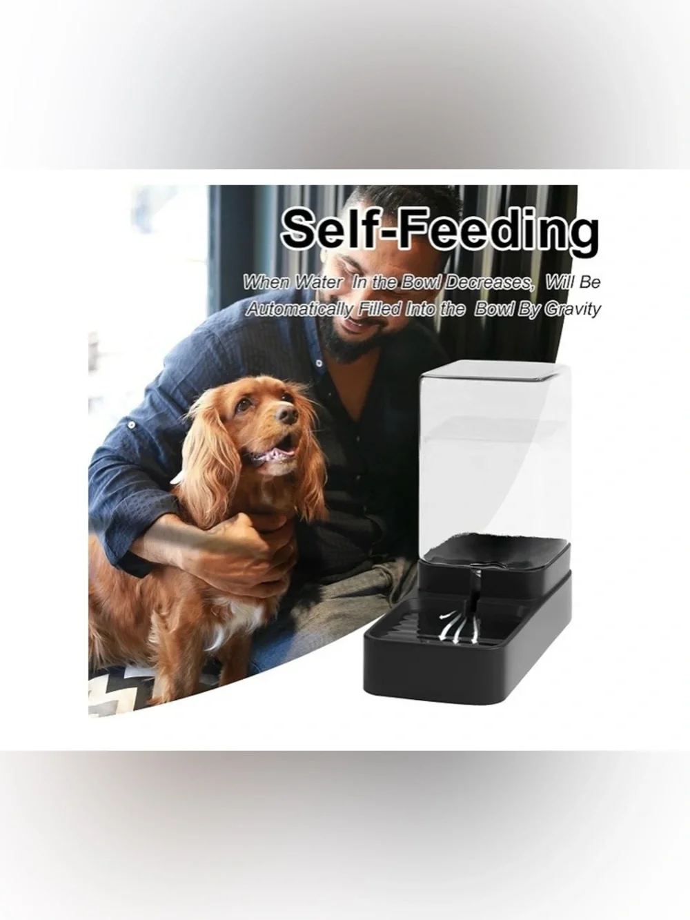 Automatic Cat Feeder and Water Dispenser in Set with Pet Food Bowl,(3.3L,Black)